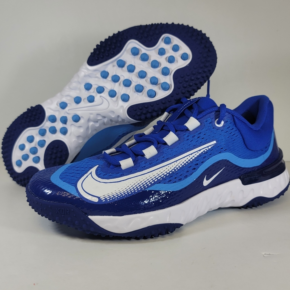 Nike Alpha Huarache Elite 4 Baseball Turf Shoes DJ6523-41 Blue Multiple Mens Sz